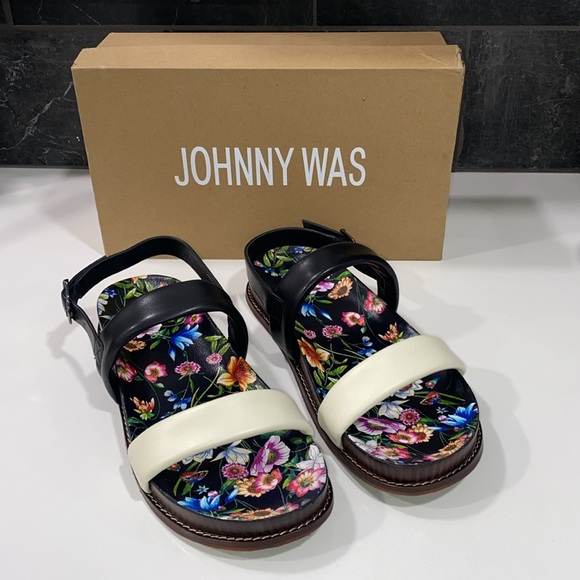Johnny‎ Was Double Band Floral Sandals Size 10 New in Box - Picture 1 of 12